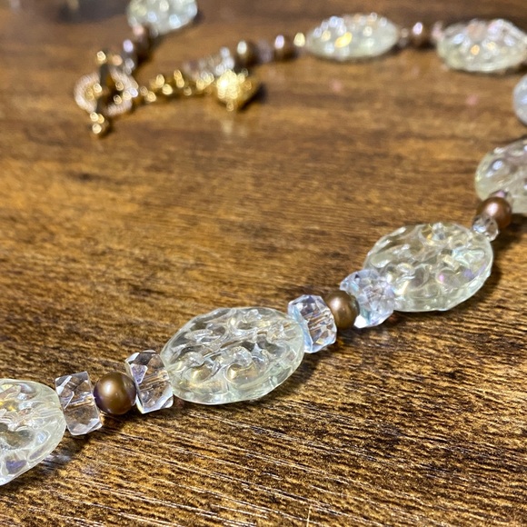 Carnival Glass Peacock freshwater Pearls 24 inch Necklace Aprilsplace Chicken - Picture 8 of 10